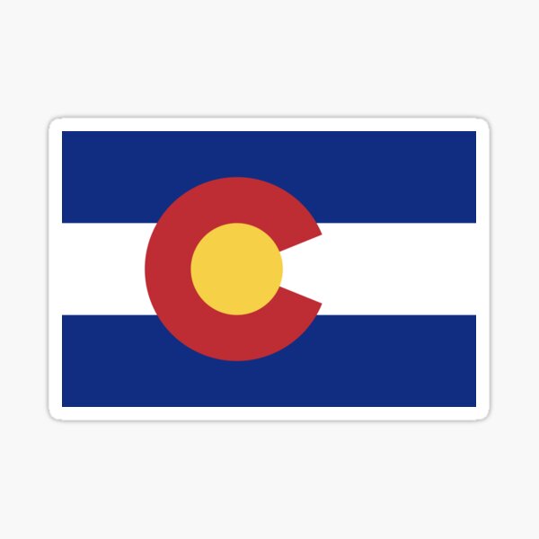Flag of Colorado / CO / Coloradan / Coloradoan Official State Flag (USA) Sticker