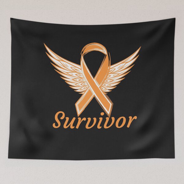 Item preview, Leukemia Cancer Awareness - Angel Wings with Orange Ribbon  designed and sold by Cancer Support  Regal Studio.