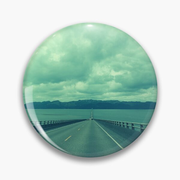 Item preview, Retro Green Long Bridge Gloomy Skies and Ocean designed and sold by EdenLiving.