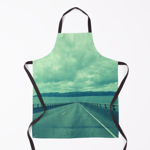 Item preview, Retro Green Long Bridge Gloomy Skies and Ocean designed and sold by EdenLiving.