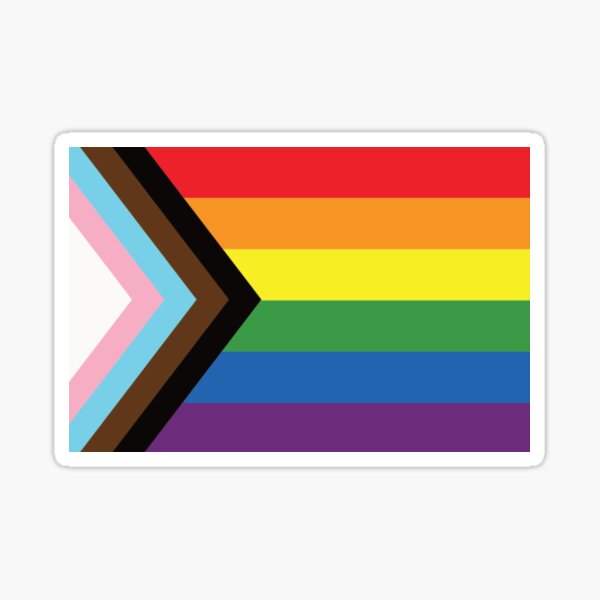 Rebooted Progress Pride Flag by Daniel Quasar. Representation matters. Sticker