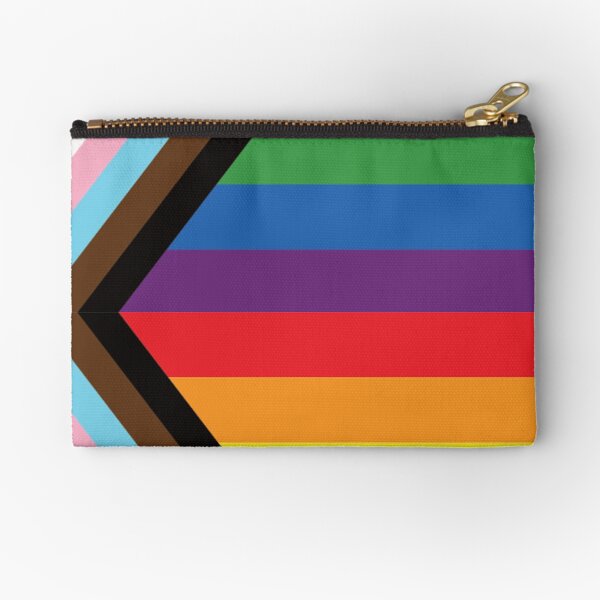 Rebooted Progress Pride Flag by Daniel Quasar. Representation matters. Zipper Pouch