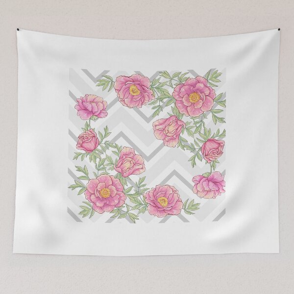 Item preview, Floral Flowers with Cheveron designed and sold by fairy-taler.