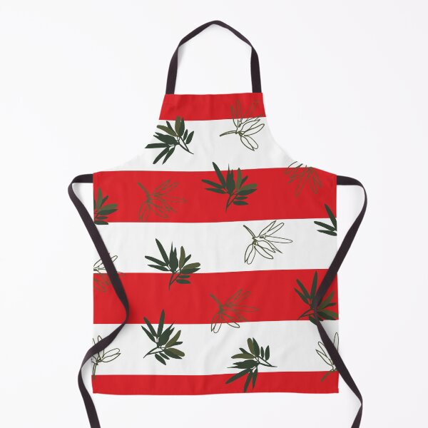 Item preview, Green leaf branches on the red and white background designed and sold by tulipdesign.
