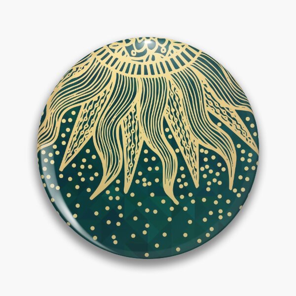 Item preview, Emerald Gold Sun Mandala Green Confetti designed and sold by Julie Erin Designs.