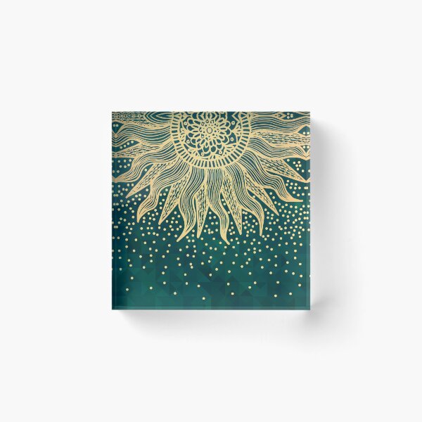 Item preview, Emerald Gold Sun Mandala Green Confetti designed and sold by Julie Erin Designs.