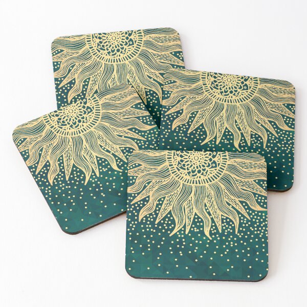 Item preview, Emerald Gold Sun Mandala Green Confetti designed and sold by Julie Erin Designs.