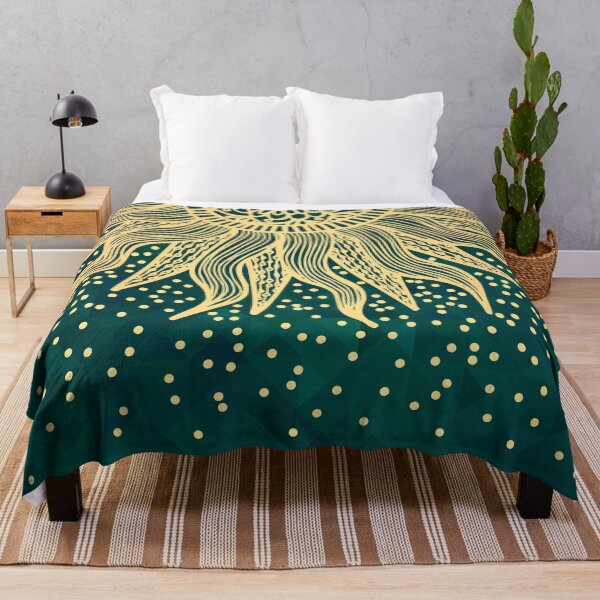 Item preview, Emerald Gold Sun Mandala Green Confetti designed and sold by Julie Erin Designs.