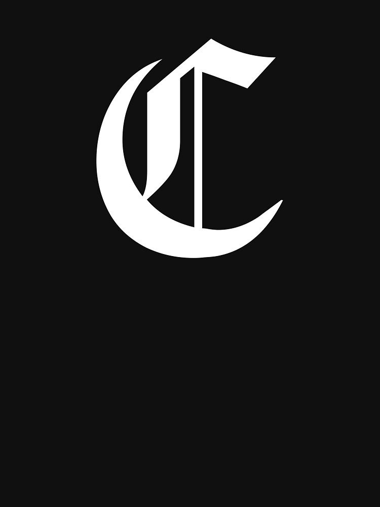 " C Old English Initial White Letter C" Tshirt for Sale by