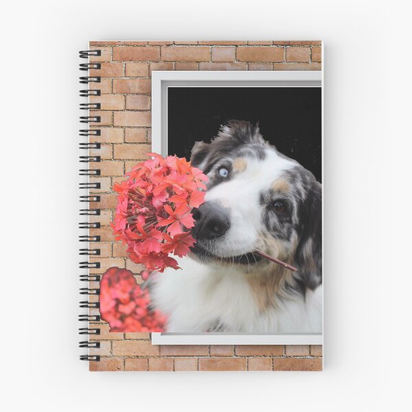 Item preview, Happy Shepherd Dog  With a Flower Looking out Window - Brick Wall designed and sold by ittybittyowl.