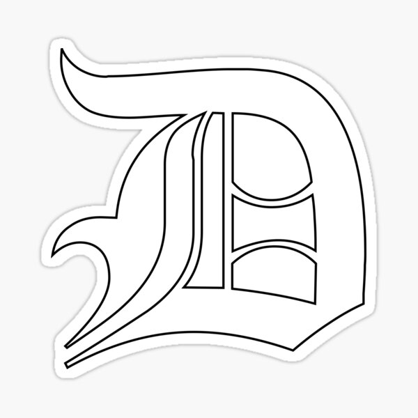 Old English Letter D Decal Sticker