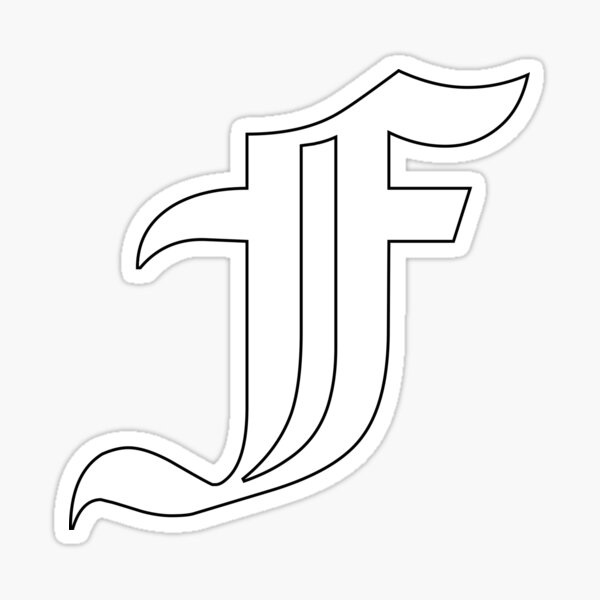 "F – Old English Initial White Letter F" Sticker for Sale by Typeglyphs