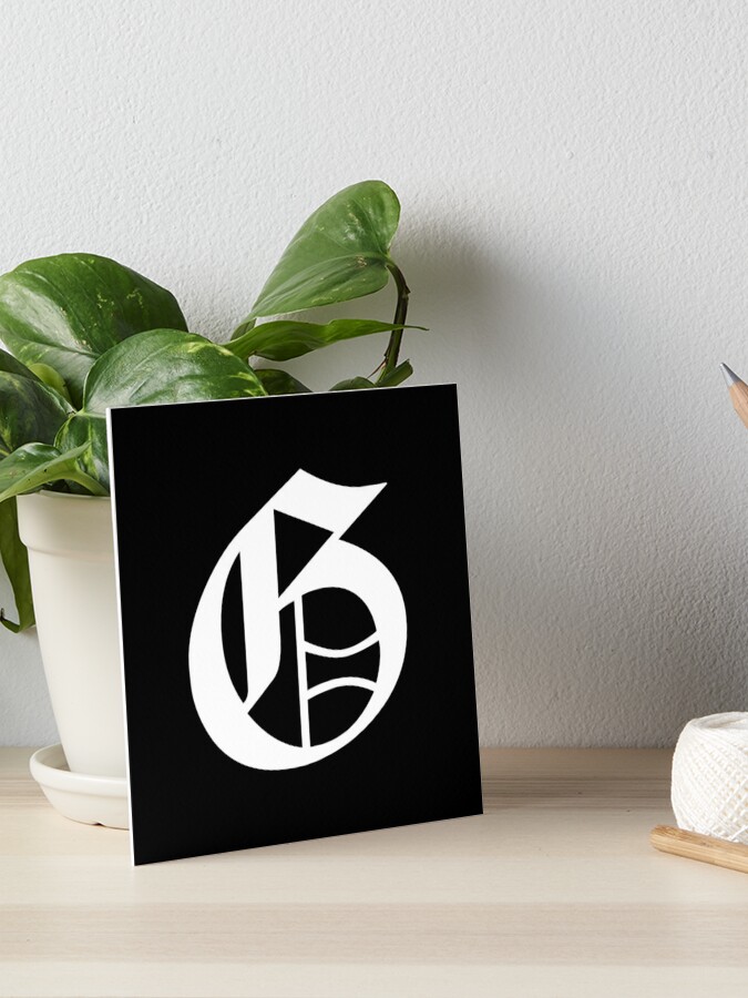 G – Old English Initial White Letter G | Art Board Print