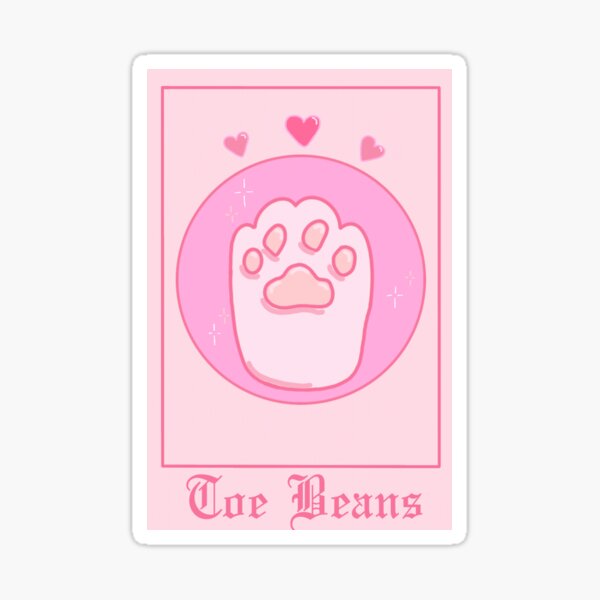 Kawaii Tarot Cards Toe Beans Cat Paws Sticker