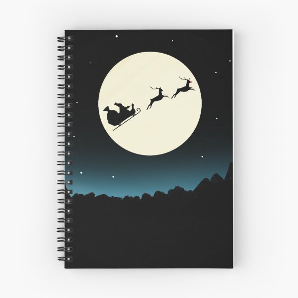 Item preview, Cool Night Sky with Santa Claus and Christmas Reindeer Holiday Silhouette designed and sold by Pucadot.