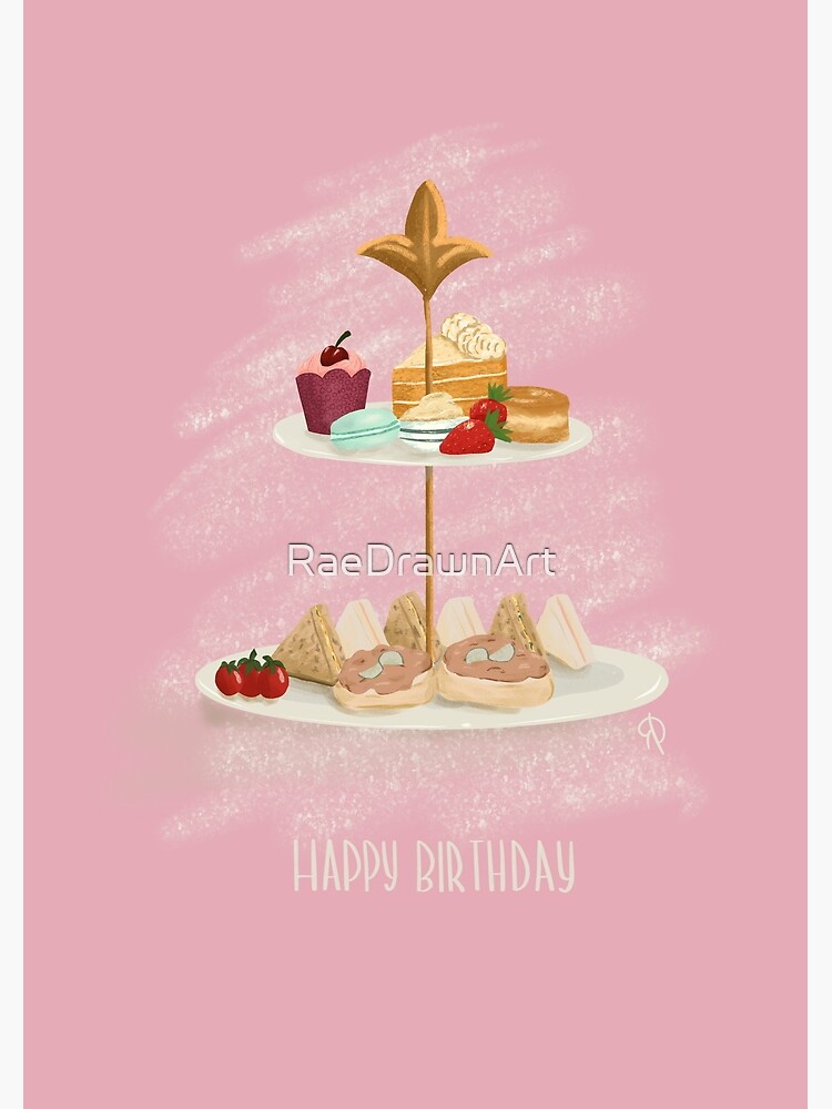 A5 classic hot drink scones cakes AFTERNOON TEA Personalised Birthday Card