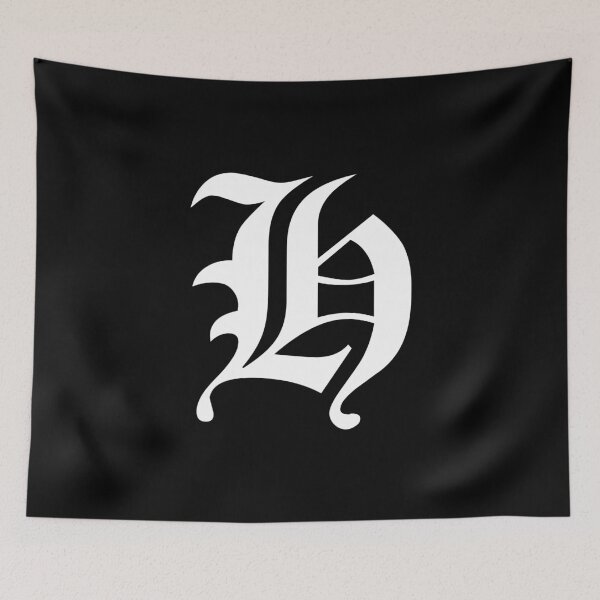 Item preview, H – Old English Initial White Letter H designed and sold by Typeglyphs.
