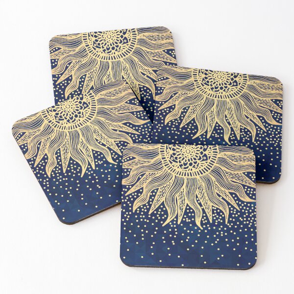 Item preview, Blue Gold Boho Sun Mandala Confetti designed and sold by Julie Erin Designs.