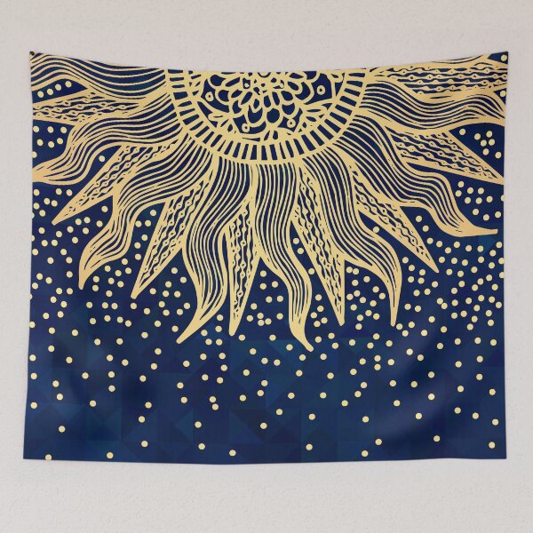 Item preview, Blue Gold Boho Sun Mandala Confetti designed and sold by Julie Erin Designs.
