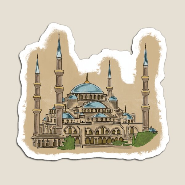 Sticker for Sale mit Blauer Moscheenaufkleber von zeyzeybaby