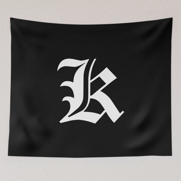Item preview, K – Old English Initial White Letter K designed and sold by Typeglyphs.