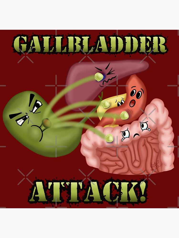"Gallbladder Attack" Sticker for Sale by RISEHIGHER Redbubble