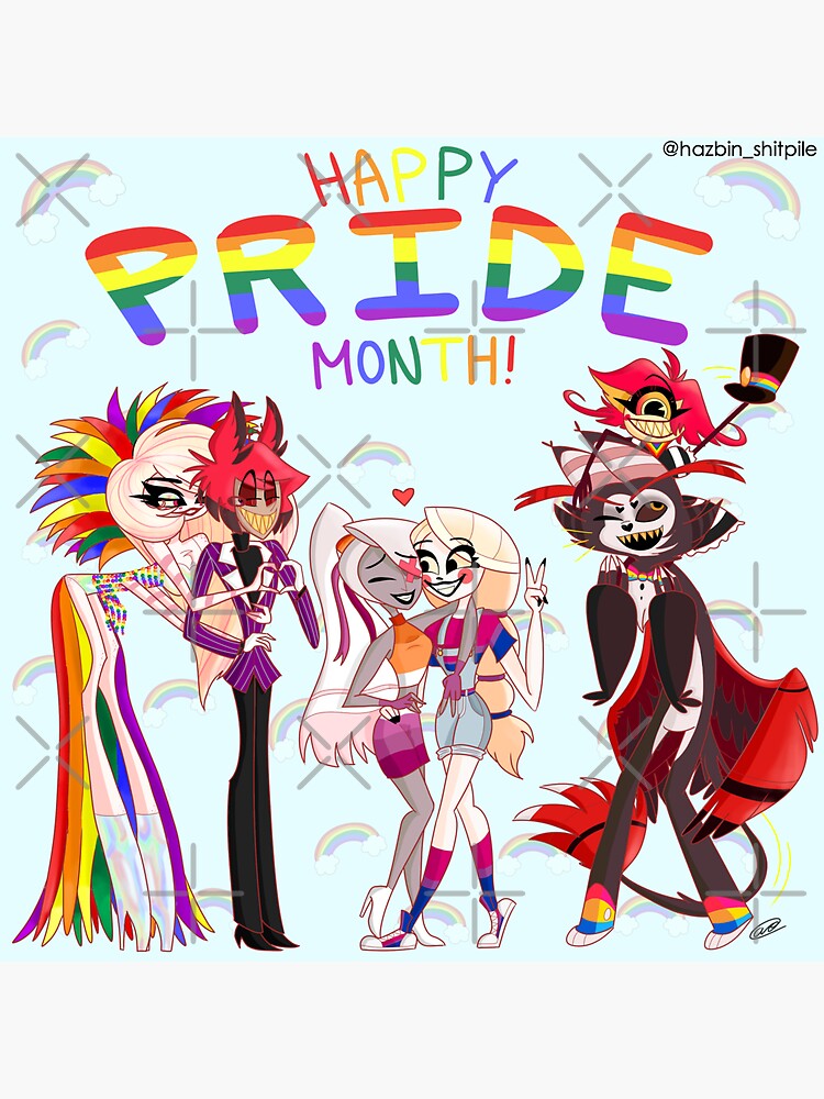 Pride Month Hazbin Hotel Sticker By Atheena Redbubble