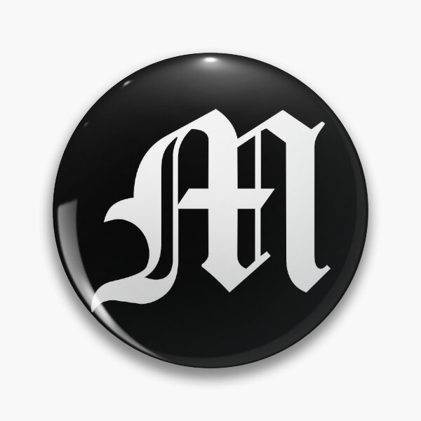 Item preview, M – Old English Initial White Letter M designed and sold by Typeglyphs.