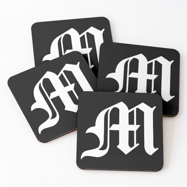 Item preview, M – Old English Initial White Letter M designed and sold by Typeglyphs.