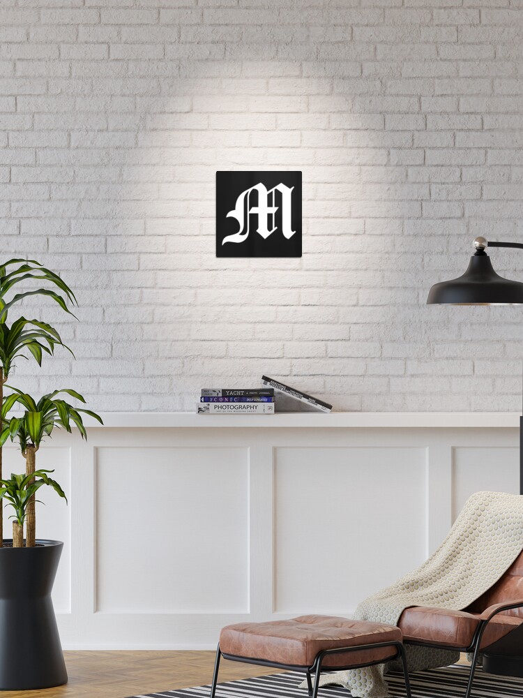 M – Old English Initial White Letter M Poster for Sale by Typeglyphs