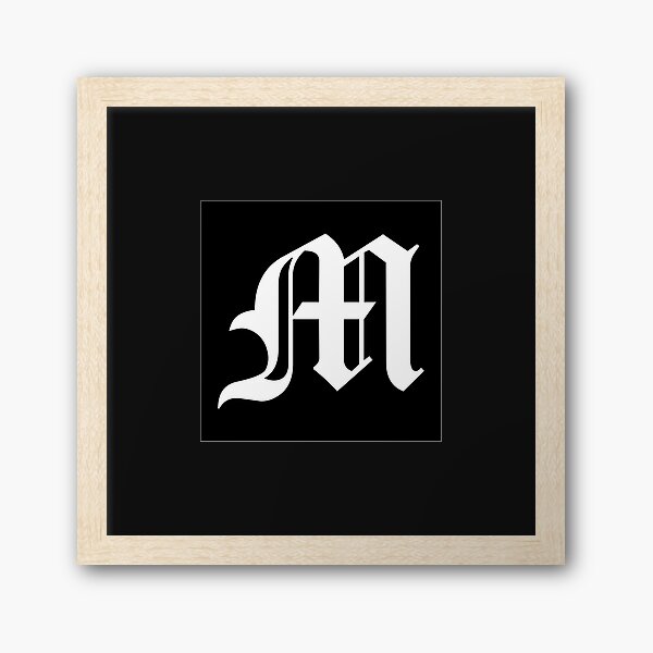 M – Old English Initial White Letter M Poster for Sale by Typeglyphs