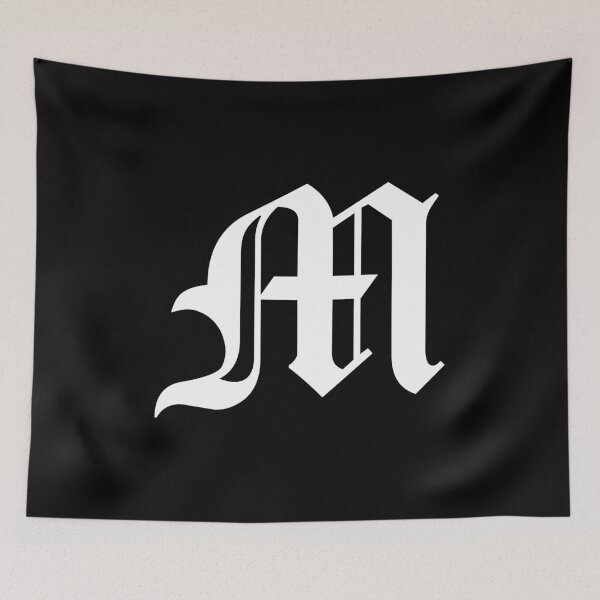 Item preview, M – Old English Initial White Letter M designed and sold by Typeglyphs.