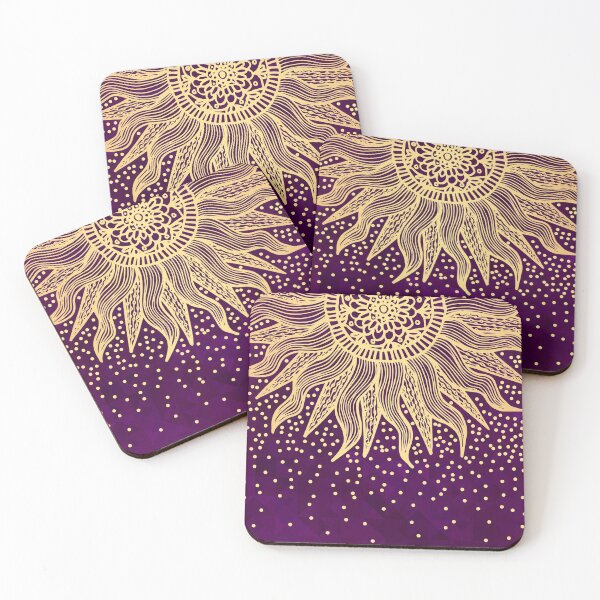 Item preview, Purple Gold Boho Sun Mandala Confetti designed and sold by Julie Erin Designs.
