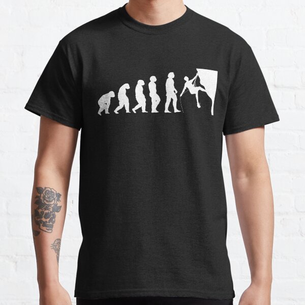 Aperçu de l'œuvre Evolution de l'homme au grimpeur Vintage, cadeau d'escalade, montagnes, bloc et grimpeur de roches créée et vendue par ArtsyloShop.