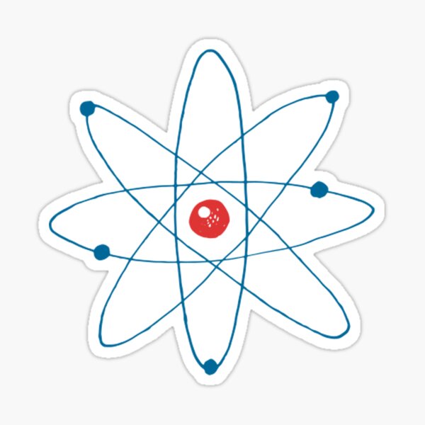 Atom - Newtonian Physics Retro Science Nerd Sticker