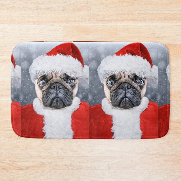 Item preview, Christmas Pug Dog Santa Claus designed and sold by MOKA META.