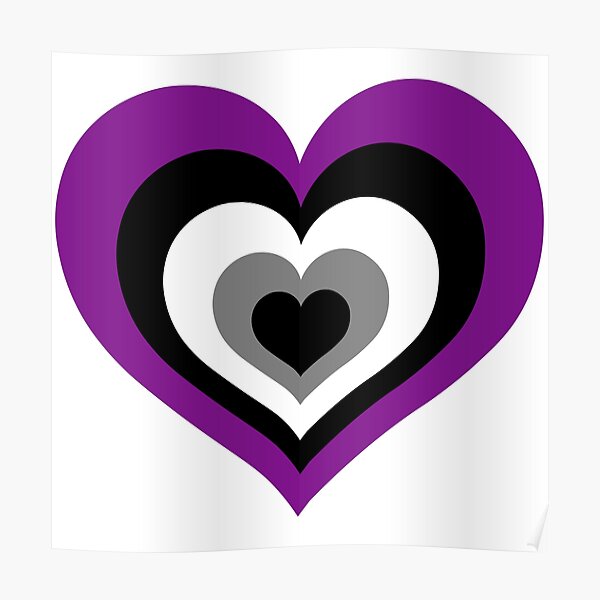 Póster Bandera De Orgullo Asexual Demisexual En Forma De Corazón De Laurenbasamot Redbubble 7562