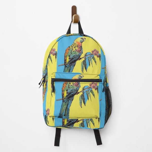 Item preview, Rosella Parrot Watercolor Painting on Blue designed and sold by Sarah Rajkotwala.