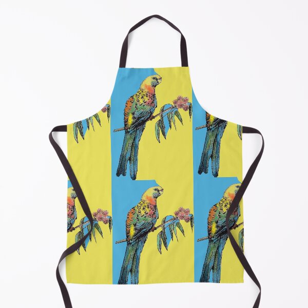 Item preview, Rosella Parrot Watercolor Painting on Blue designed and sold by Sarah Rajkotwala.