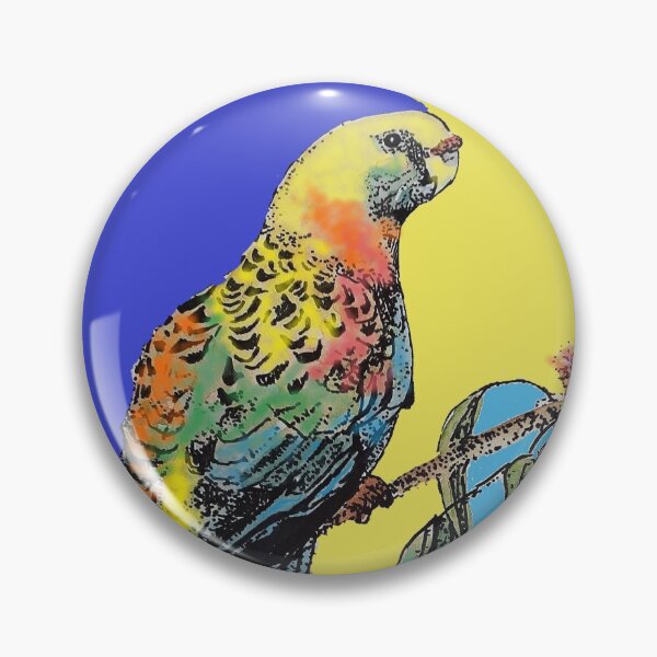 Item preview, Rosella Parrot Watercolor Painting on Navy designed and sold by Sarah  Rajkotwala.