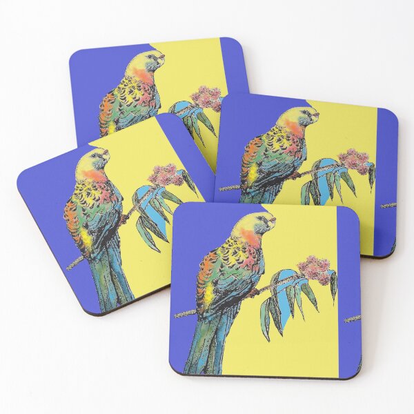 Item preview, Rosella Parrot Watercolor Painting on Navy designed and sold by Sarah  Rajkotwala.