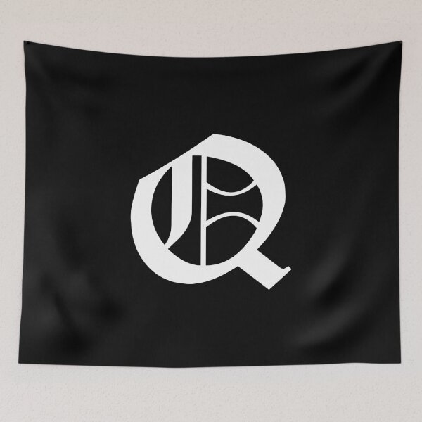 Item preview, Q – Old English Initial White Letter Q designed and sold by Typeglyphs.