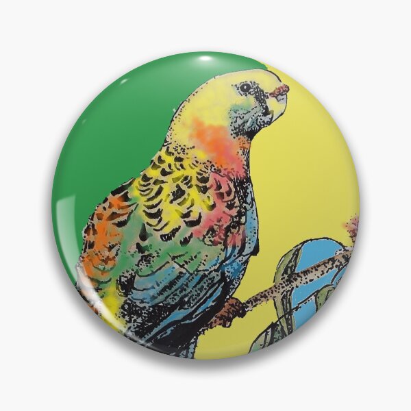 Item preview, Rosella Parrot Watercolor Painting on Green designed and sold by Sarah  Rajkotwala.