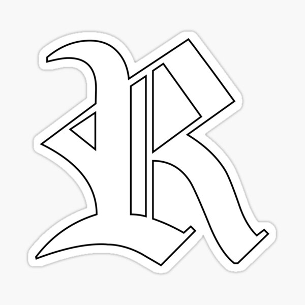 "R Old English Initial White Letter R" Sticker for Sale by Typeglyphs