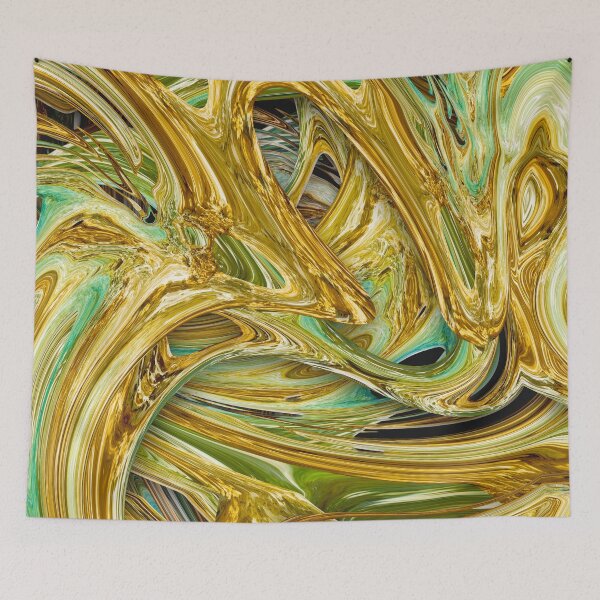 Item preview, Liquid gold natural abstract painting designed and sold by Wolka.