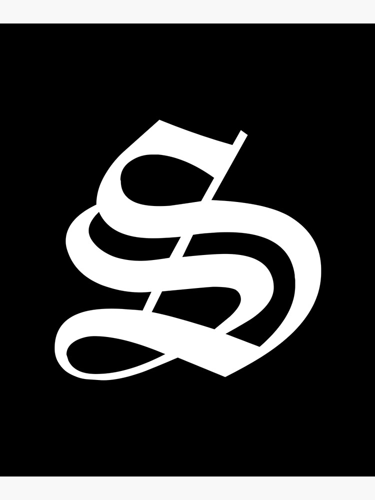 S – Old English Initial Black Letter S | Poster