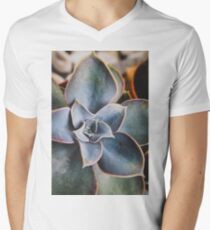 close up of succulent Men's V-Neck T-Shirt