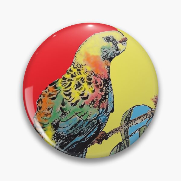 Item preview, Rosella Parrot Watercolor Painting on Red designed and sold by Sarah  Rajkotwala.