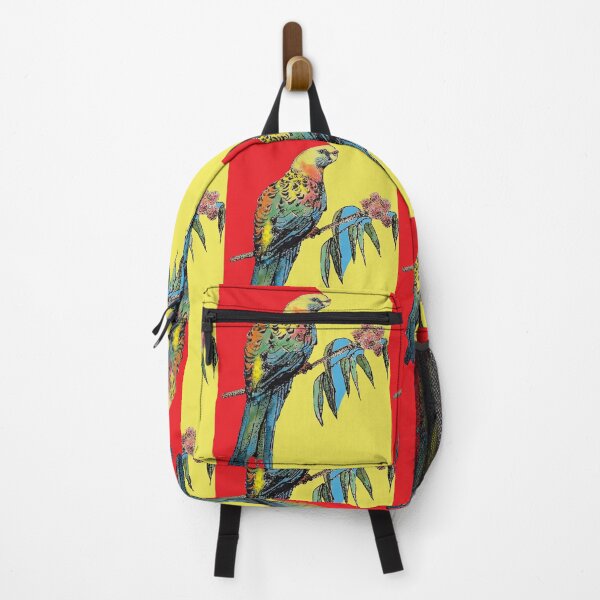 Item preview, Rosella Parrot Watercolor Painting on Red designed and sold by Sarah Rajkotwala.