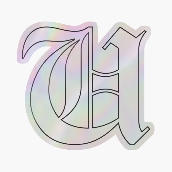 u-old-english-initial-white-letter-u-art-board-print-for-sale-by-typeglyphs-redbubble for Free Printable Old English Alphabet U – Old English Initial White Letter U